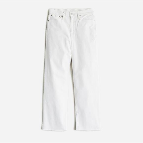 J.Crew Slim Wide Leg Jean White High Waisted Classic Stretch Denim US 30 NWT - Picture 2 of 16